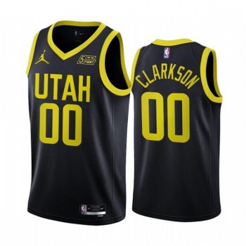 Men's Utah Jazz #00 Jordan Clarkson 2022/23 Black Statement Edition Stitched Basketball Jersey Men's Utah Jazz #00 Jordan Clarkson 2022/23 Black Statement Edition Stitched Basketball Jersey