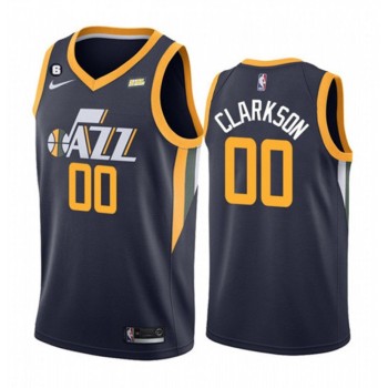Men's Utah Jazz #00 Jordan Clarkson Navy Icon Edition With No.6 Patch Swingman Stitched Jersey Men's Utah Jazz #00 Jordan Clarkson Navy Icon Edition With No.6 Patch Swingman Stitched Jersey