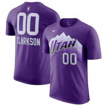 Men's Utah Jazz #00 Jordan Clarkson Purple 2023/24 City Edition Name & Number T-Shirt Men's Utah Jazz #00 Jordan Clarkson Purple 2023/24 City Edition Name & Number T-Shirt