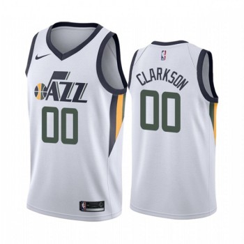 Men's Utah Jazz #00 Jordan Clarkson White Association Edition Swingman Stitched Jersey Men's Utah Jazz #00 Jordan Clarkson White Association Edition Swingman Stitched Jersey