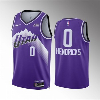 Men's Utah Jazz #0 Taylor Hendricks Purple 2023/24 City Edition Stitched Basketball Jersey Men's Utah Jazz #0 Taylor Hendricks Purple 2023/24 City Edition Stitched Basketball Jersey