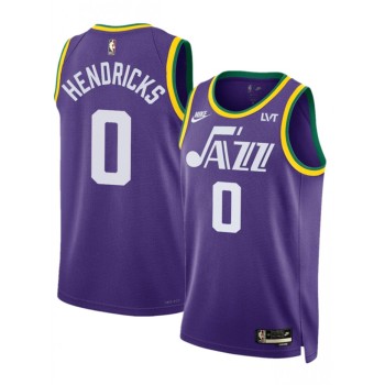 Men's Utah Jazz #0 Taylor Hendricks Purple 2023 Classic Edition Stitched Basketball Jersey Men's Utah Jazz #0 Taylor Hendricks Purple 2023 Classic Edition Stitched Basketball Jersey