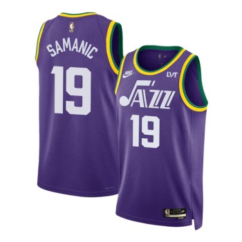 Men's Utah Jazz #19 Luka Samanic Purple 2023 Classic Edition Stitched Basketball Jersey Men's Utah Jazz #19 Luka Samanic Purple 2023 Classic Edition Stitched Basketball Jersey