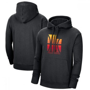 Men's Utah Jazz 2021 Black City Edition Essential Logo Fleece Pullover Hoodie Men's Utah Jazz 2021 Black City Edition Essential Logo Fleece Pullover Hoodie