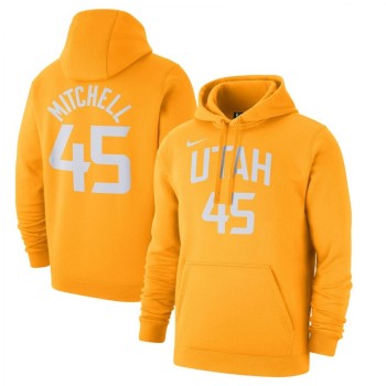 Men's Utah Jazz #45 Donovan Mitchell Gold City Edition Name & Number Pullover Hoodie Men's Utah Jazz #45 Donovan Mitchell Gold City Edition Name & Number Pullover Hoodie