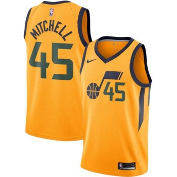 Men's Utah Jazz #45 Donovan Mitchell Gold Statement Edition Swingman Stitched Jersey Men's Utah Jazz #45 Donovan Mitchell Gold Statement Edition Swingman Stitched Jersey