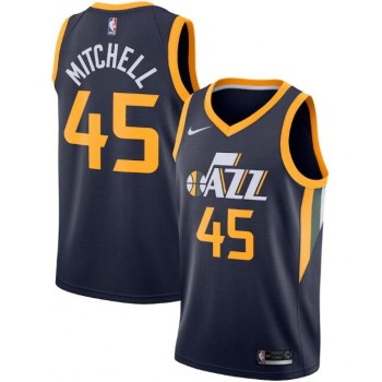 Men's Utah Jazz #45 Donovan Mitchell Navy Icon Edition Swingman Stitched Jersey Men's Utah Jazz #45 Donovan Mitchell Navy Icon Edition Swingman Stitched Jersey