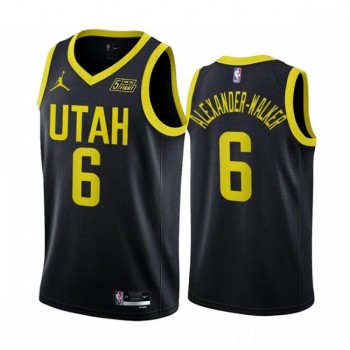 Men's Utah Jazz #6 Nickeil Alexander-Walker 2022/23 Black Statement Edition Stitched Basketball Jersey Men's Utah Jazz #6 Nickeil Alexander-Walker 2022/23 Black Statement Edition Stitched Basketball Jersey