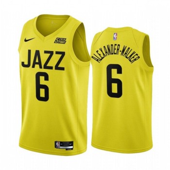Men's Utah Jazz #6 Nickeil Alexander-Walker 2022/23 Yellow Icon Edition Stitched Basketball Jersey Men's Utah Jazz #6 Nickeil Alexander-Walker 2022/23 Yellow Icon Edition Stitched Basketball Jersey