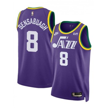 Men's Utah Jazz #8 Brice Sensabaugh Purple 2023 Classic Edition Stitched Basketball Jersey Men's Utah Jazz #8 Brice Sensabaugh Purple 2023 Classic Edition Stitched Basketball Jersey