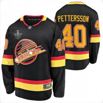 Men's Vancouver Canucks #40 Elias Pettersson Black With Patch Stitched NHL Jersey Men's Vancouver Canucks #40 Elias Pettersson Black With Patch Stitched NHL Jersey