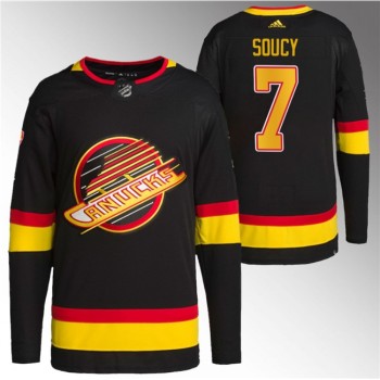 Men's Vancouver Canucks #7 Carson Soucy Black Retro Stitched Jersey Men's Vancouver Canucks #7 Carson Soucy Black Retro Stitched Jersey