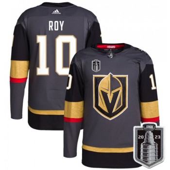Men's Vegas Golden Knights #10 Nicolas Roy Gray 2023 Stanley Cup Final Stitched Jersey Men's Vegas Golden Knights #10 Nicolas Roy Gray 2023 Stanley Cup Final Stitched Jersey