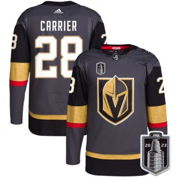 Men's Vegas Golden Knights #28 William Carrier Grey 2023 Stanley Cup Final Stitched Jersey Men's Vegas Golden Knights #28 William Carrier Grey 2023 Stanley Cup Final Stitched Jersey