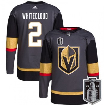 Men's Vegas Golden Knights #2 Zach Whitecloud Gray 2023 Stanley Cup Final Stitched Jersey Men's Vegas Golden Knights #2 Zach Whitecloud Gray 2023 Stanley Cup Final Stitched Jersey