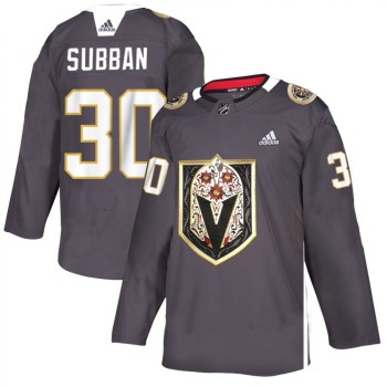 Men's Vegas Golden Knights #30 Malcolm Subban Grey Latino Heritage Night Stitched NHL Jersey Men's Vegas Golden Knights #30 Malcolm Subban Grey Latino Heritage Night Stitched NHL Jersey