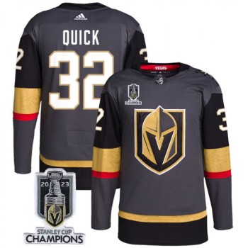 Men's Vegas Golden Knights #32 Jonathan Quick Grey 2023 Stanley Cup Champions Stitched Jersey Men's Vegas Golden Knights #32 Jonathan Quick Grey 2023 Stanley Cup Champions Stitched Jersey