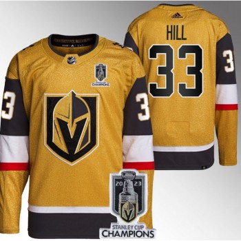Men's Vegas Golden Knights #33 Adin Hill Gold 2023 Stanley Cup Champions Stitched Jersey Men's Vegas Golden Knights #33 Adin Hill Gold 2023 Stanley Cup Champions Stitched Jersey