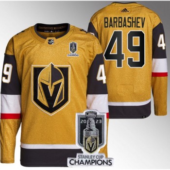 Men's Vegas Golden Knights #49 Ivan Barbashev Gold 2023 Stanley Cup Champions Stitched Jersey Men's Vegas Golden Knights #49 Ivan Barbashev Gold 2023 Stanley Cup Champions Stitched Jersey
