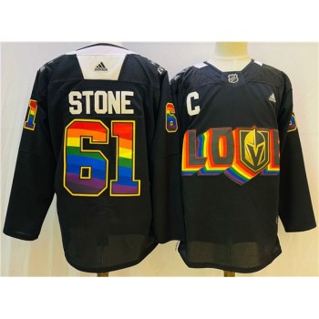 Men's Vegas Golden Knights #61 Mark Stone 2022 Black Pride night Stitched Jersey Men's Vegas Golden Knights #61 Mark Stone 2022 Black Pride night Stitched Jersey