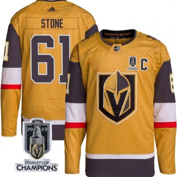 Men's Vegas Golden Knights #61 Mark Stone Gold 2023 Stanley Cup Champions Stitched Jersey Men's Vegas Golden Knights #61 Mark Stone Gold 2023 Stanley Cup Champions Stitched Jersey