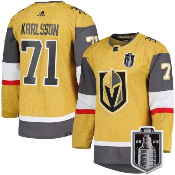 Men's Vegas Golden Knights #71 William Karlsson Gold 2023 Stanley Cup Final Stitched Jersey Men's Vegas Golden Knights #71 William Karlsson Gold 2023 Stanley Cup Final Stitched Jersey