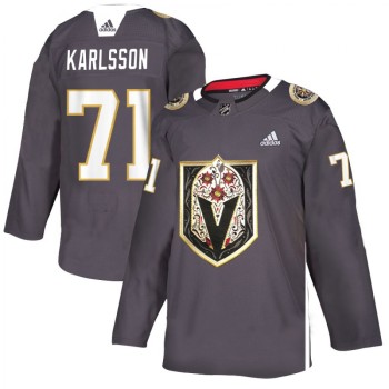 Men's Vegas Golden Knights #71 William Karlsson Grey Latino Heritage Night Stitched NHL Jersey Men's Vegas Golden Knights #71 William Karlsson Grey Latino Heritage Night Stitched NHL Jersey