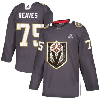 Men's Vegas Golden Knights #75 Ryan Reaves Grey Latino Heritage Night Stitched NHL Jersey Men's Vegas Golden Knights #75 Ryan Reaves Grey Latino Heritage Night Stitched NHL Jersey
