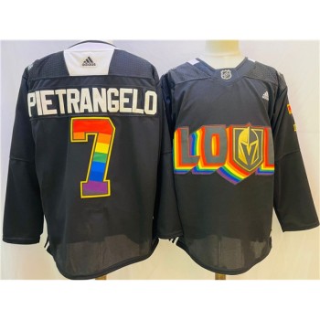 Men's Vegas Golden Knights #7 Alex Pietrangelo 2022 Black Pride night Stitched Jersey Men's Vegas Golden Knights #7 Alex Pietrangelo 2022 Black Pride night Stitched Jersey