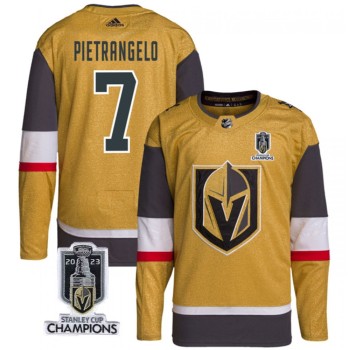 Men's Vegas Golden Knights #7 Alex Pietrangelo Gold 2023 Stanley Cup Champions Stitched Jersey Men's Vegas Golden Knights #7 Alex Pietrangelo Gold 2023 Stanley Cup Champions Stitched Jersey