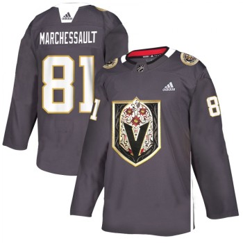 Men's Vegas Golden Knights #81 Jonathan Marchessault Grey Latino Heritage Night Stitched NHL Jersey Men's Vegas Golden Knights #81 Jonathan Marchessault Grey Latino Heritage Night Stitched NHL Jersey