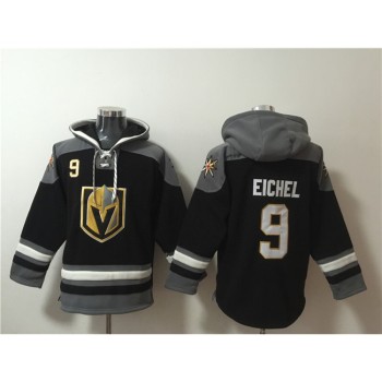 Men's Vegas Golden Knights #9 Jack Eichel Black Ageless Must-Have Lace-Up Pullover Hoodie Men's Vegas Golden Knights #9 Jack Eichel Black Ageless Must-Have Lace-Up Pullover Hoodie