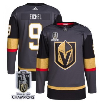 Men's Vegas Golden Knights #9 Jack Eichel Gray 2023 Stanley Cup Champions Stitched Jersey Men's Vegas Golden Knights #9 Jack Eichel Gray 2023 Stanley Cup Champions Stitched Jersey