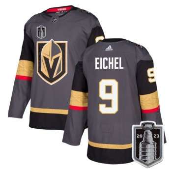Men's Vegas Golden Knights #9 Jack Eichel Grey 2023 Stanley Cup Final Stitched Jersey Men's Vegas Golden Knights #9 Jack Eichel Grey 2023 Stanley Cup Final Stitched Jersey