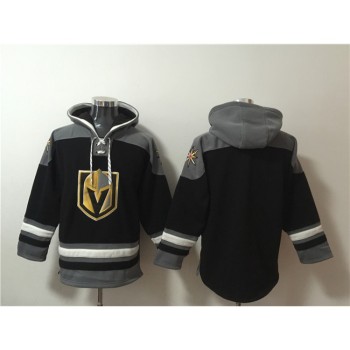 Men's Vegas Golden Knights Blank Black Ageless Must-Have Lace-Up Pullover Hoodie