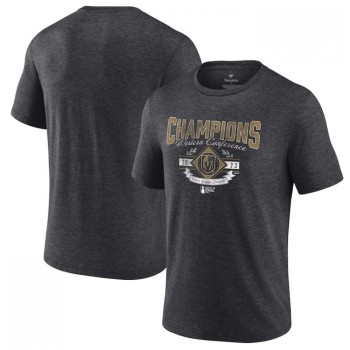 Men's Vegas Golden Knights Heather Charcoal 2023 Western Conference Champions Icing Tri-Blend T-Shirt Men's Vegas Golden Knights Heather Charcoal 2023 Western Conference Champions Icing Tri-Blend T-Shirt