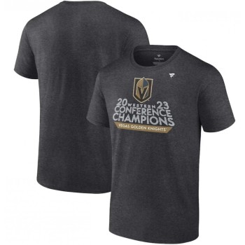 Men's Vegas Golden Knights Heather Charcoal 2023 Western Conference Champions Locker Room T-Shirt Men's Vegas Golden Knights Heather Charcoal 2023 Western Conference Champions Locker Room T-Shirt