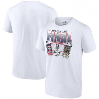 Men's Vegas Golden Knights White 2023 Stanley Cup Final Matchup Big Ticket T-Shirt Men's Vegas Golden Knights White 2023 Stanley Cup Final Matchup Big Ticket T-Shirt