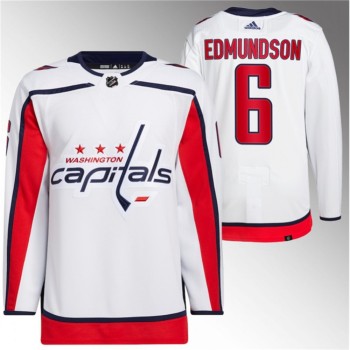Men's Washington Capitals #6 Joel Edmundson White Stitched Jersey