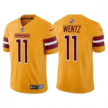 Men's Washington Commanders #11 Carson Wentz Gold Vapor Untouchable Stitched Football Jersey Men's Washington Commanders #11 Carson Wentz Gold Vapor Untouchable Stitched Football Jersey