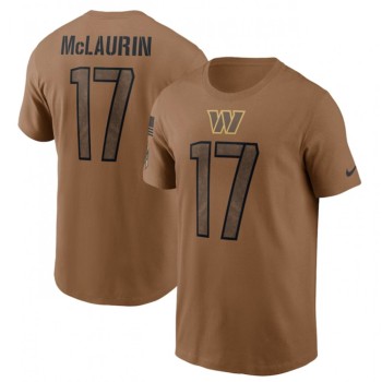 Men's Washington Commanders #17 Terry McLaurin 2023 Brown Salute To Service Name & Number T-Shirt Men's Washington Commanders #17 Terry McLaurin 2023 Brown Salute To Service Name & Number T-Shirt