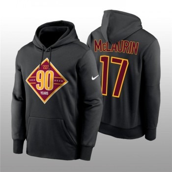 Men's Washington Commanders #17 Terry McLaurin Black 90th Anniversary Performance Pullover Hoodie Men's Washington Commanders #17 Terry McLaurin Black 90th Anniversary Performance Pullover Hoodie