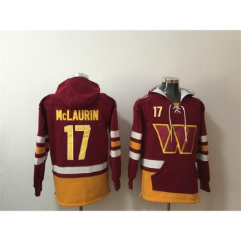 Men's Washington Commanders #17 Terry McLaurin Burgundy Lace-Up Pullover Hoodie Men's Washington Commanders #17 Terry McLaurin Burgundy Lace-Up Pullover Hoodie