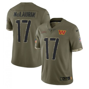 Men's Washington Commanders #17 Terry McLaurin Olive 2022 Salute To Service Limited Stitched Jersey Men's Washington Commanders #17 Terry McLaurin Olive 2022 Salute To Service Limited Stitched Jersey