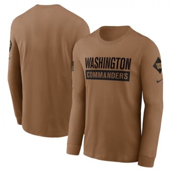 Men's Washington Commanders 2023 Brown Salute To Service Long Sleeve T-Shirt Men's Washington Commanders 2023 Brown Salute To Service Long Sleeve T-Shirt
