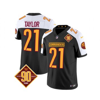 Men's Washington Commanders #21 Sean Taylor Black/White 2023 F.U.S.E. 90th Anniversary Vapor Limited Stitched Football Jersey Men's Washington Commanders #21 Sean Taylor Black/White 2023 F.U.S.E. 90th Anniversary Vapor Limited Stitched Football Jersey