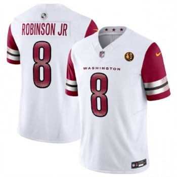 Men's Washington Commanders #8 Brian Robinson Jr. White 2023 F.U.S.E. With John Madden Patch Vapor Limited Stitched Football Jersey Men's Washington Commanders #8 Brian Robinson Jr. White 2023 F.U.S.E. With John Madden Patch Vapor Limited Stitched Football Jersey