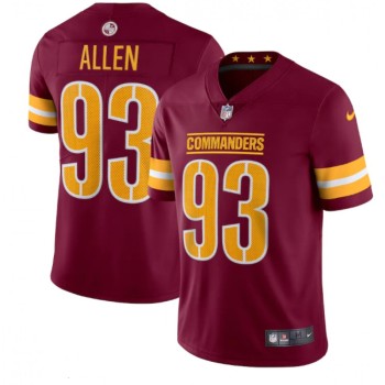 Men's Washington Commanders #93 Jonathan Allen 2022 Burgundy Vapor Stitched Football Jersey