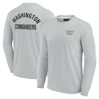 Men's Washington Commanders Grey Signature Unisex Super Soft Long Sleeve T-Shirt Men's Washington Commanders Grey Signature Unisex Super Soft Long Sleeve T-Shirt
