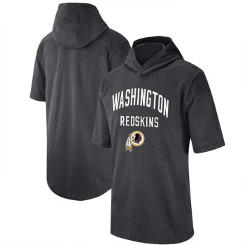 Men's Washington Commanders Heathered Charcoal Sideline Training Hoodie Performance T-Shirt Men's Washington Commanders Heathered Charcoal Sideline Training Hoodie Performance T-Shirt